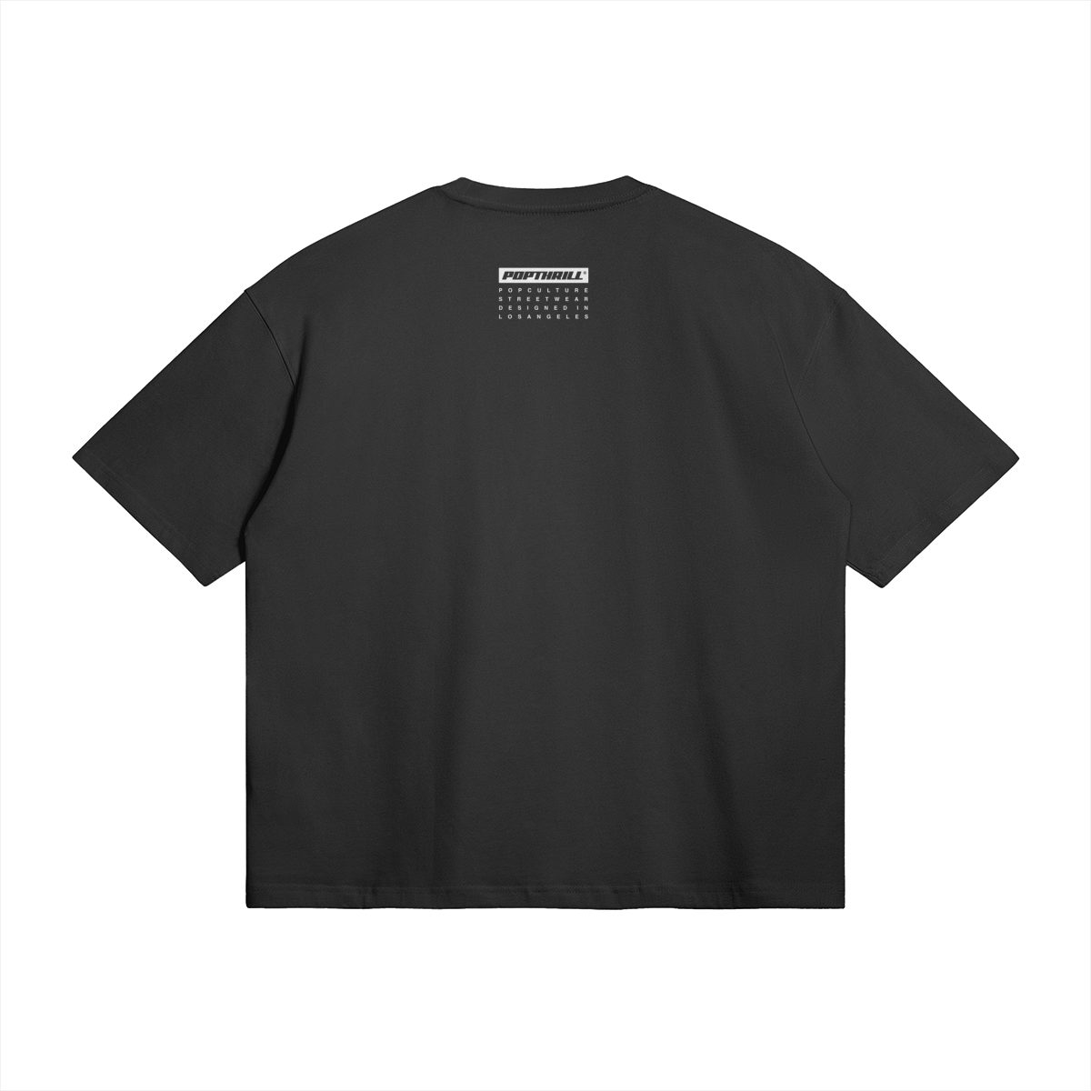 Black oversized boxy tee anime shirt