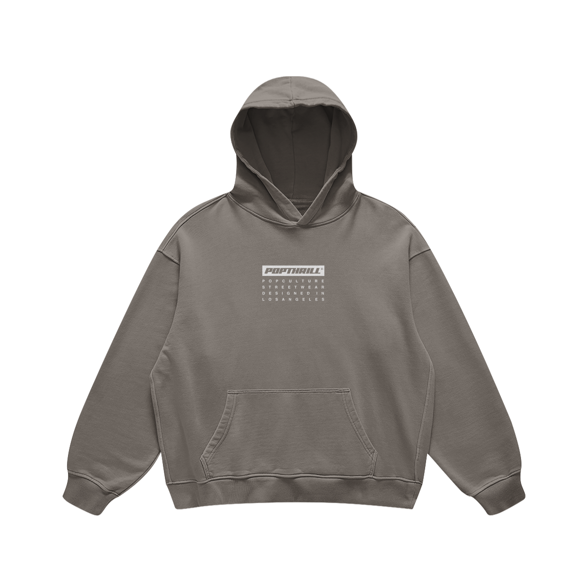 POPTHRILL® LOOSE FIT HEAVYWEIGHT HOODIE - BRAND LOGO